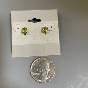 Peridot Gold Plated Stud Earrings